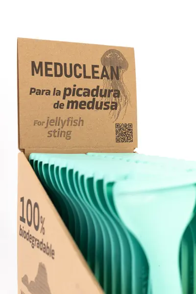 Caja frontal de espátulas biodegradables y sostenibles de Meduclean
